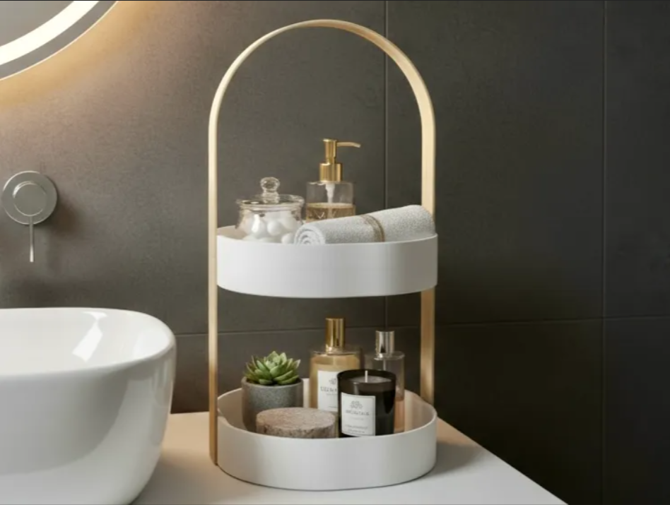 Two-Tier Arch Bathroom Countertop Organizer