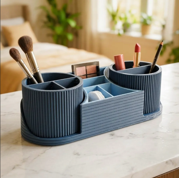 Modern Fluted Vanity & Makeup Desk Organize