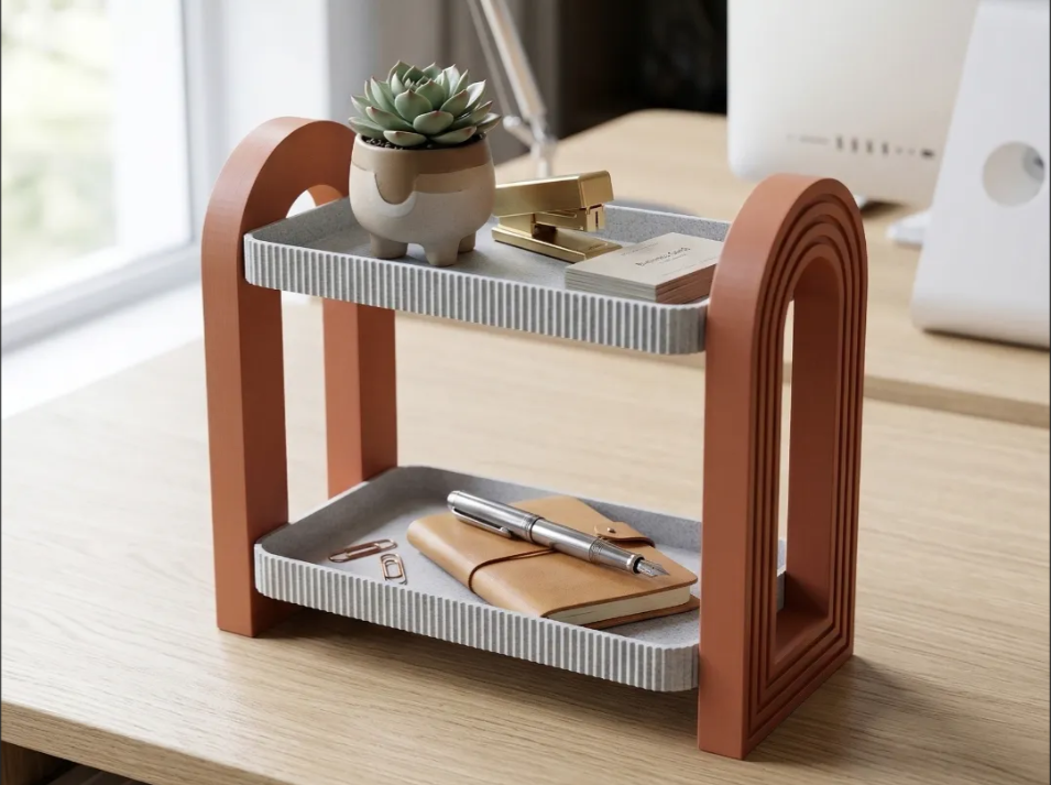 Modern Arch 2-Tier Desktop Shelf