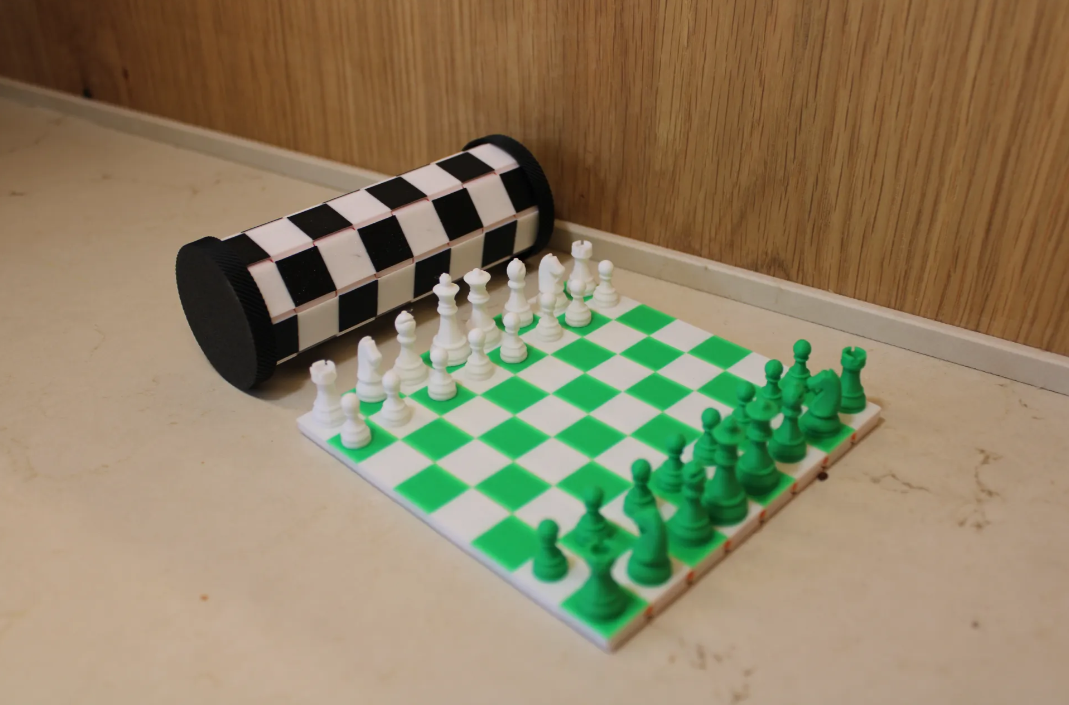Compact Roll-Up Chess Set