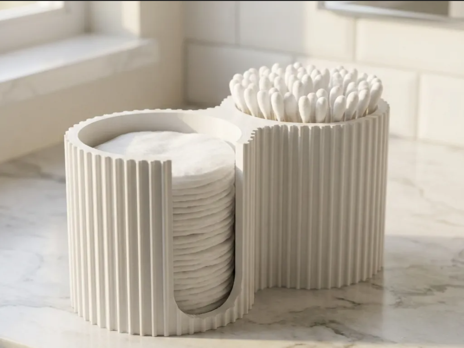 Dual Cotton Pad & Q-Tip Holder