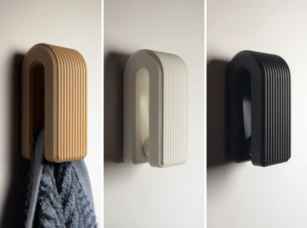 Auto-Locking Ribbed Gravity Towel Hook