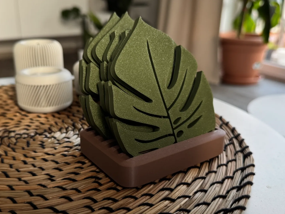 Monstera Leaf Coaster Set