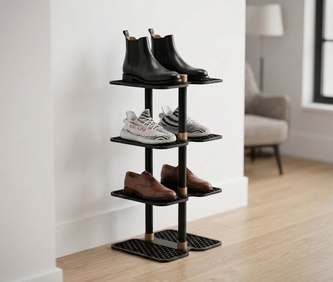 Tiered Vertical Shoe Rack