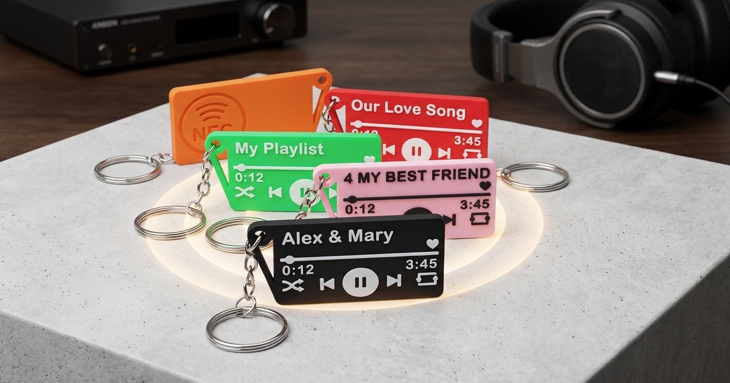 3 Custom NFC Music Player Keychain