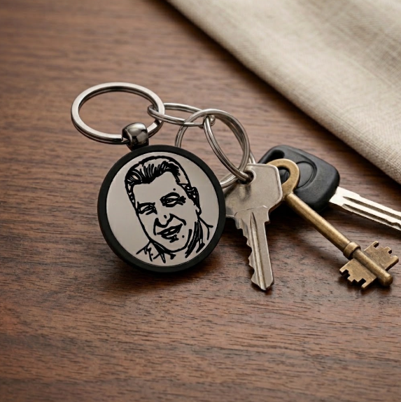 Custom Face Sketch Keychain